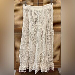 Vintage Crochet Skirt & Cardigan Set Coquette Romantic Boho Cottagecore